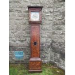 An 18th century walnut marquetry long case clock, the dial inscribed Wise of London, height 86ins
