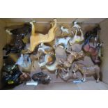 A collection of Beswick animals, to include donkeys, elephant , horses, sheep, Great Dane etc,
