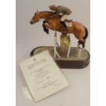 A Royal Worcester limited edition figure, Merano and Cap. Raimondo d'Inzeo, modelled by Doris