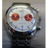 An AMWG Red Moon Chronograph stainless steel wrist watch, cased