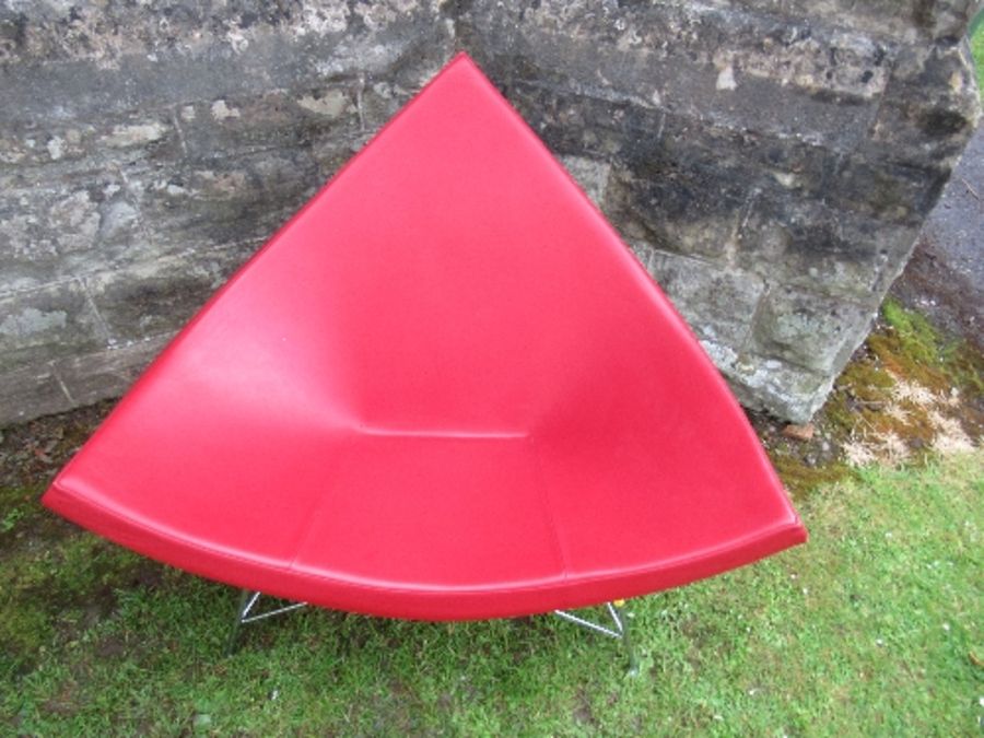 Red leather Vitra "Coconut" chair after George Nelson - Image 2 of 3