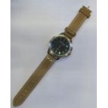 A Grant Brown Aeronautic wrist watch, with leather strap and case