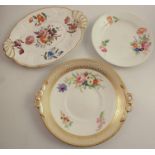 A 19th century Swansea plate, decorated with floral sprays, diameter 8ins, together with a 19th