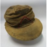 A 1942 German Afrika Korps style M43 desert field cap, the red interior stamped Rb Nr 003 1942,