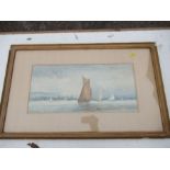 Coleman, watercolour, sailing boats, 8.5ins x 18ins