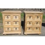 Two pairs of chests of drawers, width 21ins x height 24ins x depth 18ins