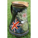 A Doulton Lambeth stoneware commemorative jug, commemorating Hoisting of the Flag at Pretoria,