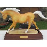 A Clermont Fine China limited edition model, of a horse, Palomino Hillview Golden Princess, by