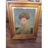 Oil on canvas, portrait of a young boy, monogrammed JD, 18ns x 12.5ins, family provenance that the