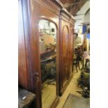 A single mirror door wardrobe, together with a Victorian wardrobe