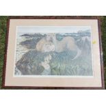 Mortley, limited edition colour print, Otters, 15ins x 21.5ins, together with another limited