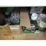 Two boxes of sundries, to include kitchenalia and silver plate, etc.