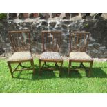 Three 19th century dining chairs