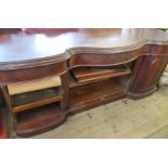 A Victorian mahogany sideboard, af, width 91ins