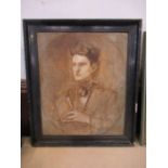 Arthur Hacker, late 19th century oil on canvas, unfinished portrait of Gordon Roe, 29.5ins x