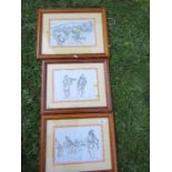 E H Hargrave*, three studies of musicians at Upton Jazz Festival (*see artist info on lot 229A)