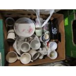 Three boxes of china and glass, etc.