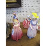 Four Royal Doulton ladies, Marie, Annette, Goody Two Shoes, and Greta