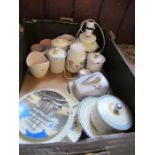 A collection of Poole pottery, to include lamp, condiment pots, collector's plates, butter dish,