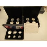 A 2015 Britannia six coin silver proof set, together with a boxed, four silver coins of castles