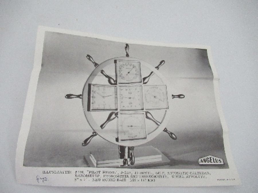 An Angelus pilot wheel, with calendar, barometer, hygrometer and thermometer, height 7ins, - Image 7 of 7