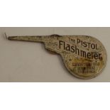 An early 20th century tinplate photographic "The Pistol Flashmeter" magnesium ribbon holder