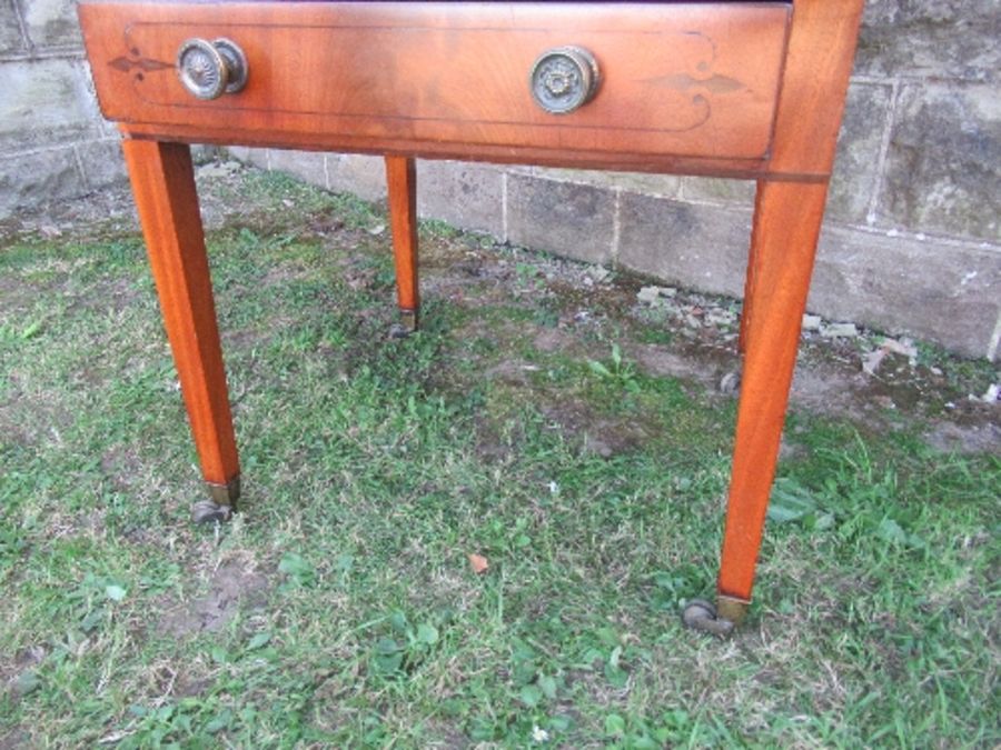 A 19th century mahogany folding pot cupboard / dressing table, the top opening to reveal apertures - Image 4 of 6