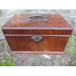 A 19th century tea caddy, height 6ins x width 10ins