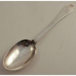 A Queen Anne Britannia silver trefid end spoon, engraved with initials SM and date 1776, London