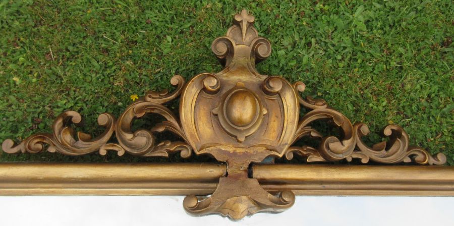 A gilt framed over mantel mirror, of rectangular form, with scroll and leaf decoration, overall - Image 3 of 4