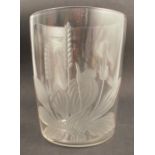 A 1930's Art Deco flared and engraved glass vase, by Keith Murray for Stevens & William, Brierley,