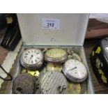 A collection of early pin pallet watch movements, some cased