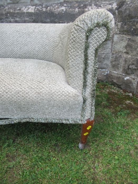 A two seater sofa, raised on short cabriole legs, width 60ins x depth 28ins x height 26in - Image 2 of 4