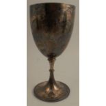 A silver trophy cup, with engraved inscription, Sheffield 1901, maker James Dixon and Son, weight