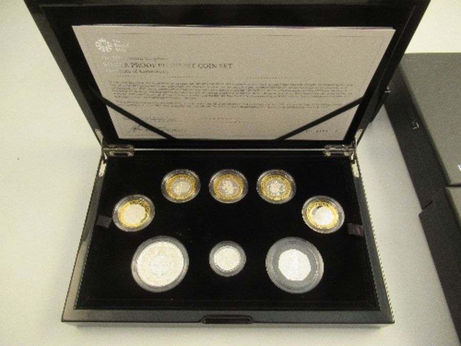 A Royal Mint 2016 UK silver proof Piedfort coin set, together with 2017 and 2018 UK silver proof - Image 2 of 6