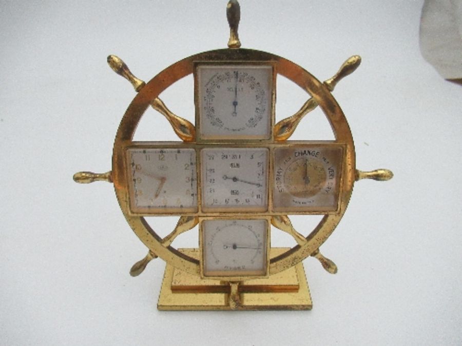 An Angelus pilot wheel, with calendar, barometer, hygrometer and thermometer, height 7ins, - Image 2 of 7