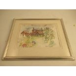 David Birtwhistle, watercolour, cottage scene, 10ins x 14ins (D)