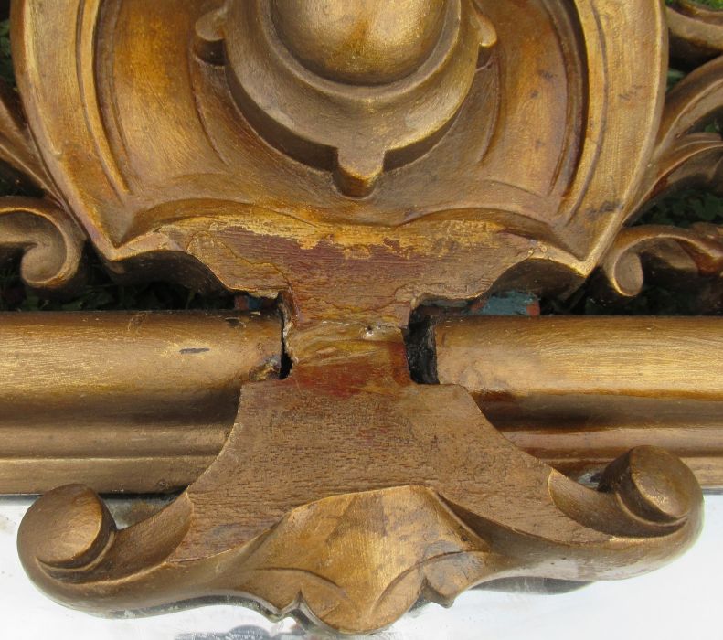 A gilt framed over mantel mirror, of rectangular form, with scroll and leaf decoration, overall - Image 2 of 4