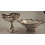 A French silver bonbon dish, with shaped embossed edge, raised on three feet, stamped 925, weight