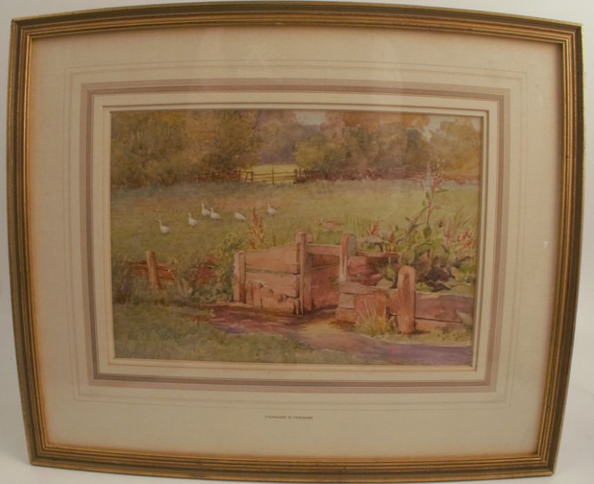 Charles Edward Wilson, watercolour, The Sluice Gate, 7.5ins x 10.5ins