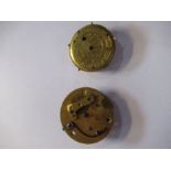 A pair of fusee movements, with cylinder escapement, parts only, together with a fully jewelled,