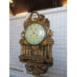 A 19th century gilt framed Swedish wall clock, the dial signed Hörning Stockholm, af, height 31ins