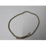A 9 carat gold chain, of round section box type links, 39cm long, 8.3g gross