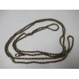 A plated metal guard chain, 52ins long