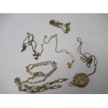 A quantity of gold chain, to include locket, pendants, etc. 26.5g gross