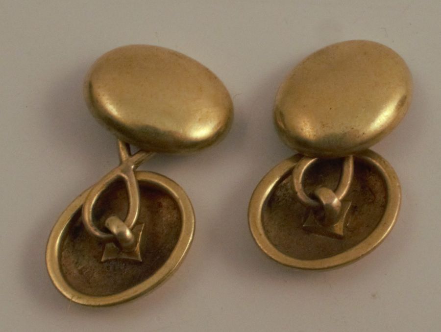 A pair of 18ct gold cufflinks, weight 13g