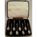 A set of four hallmarked silver Apostle spoons, together with another pair of hallmarked silver