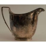 A Georgian silver cream jug, with ribbed edge, London 1804, maker John Emes, weight 5oz - Good