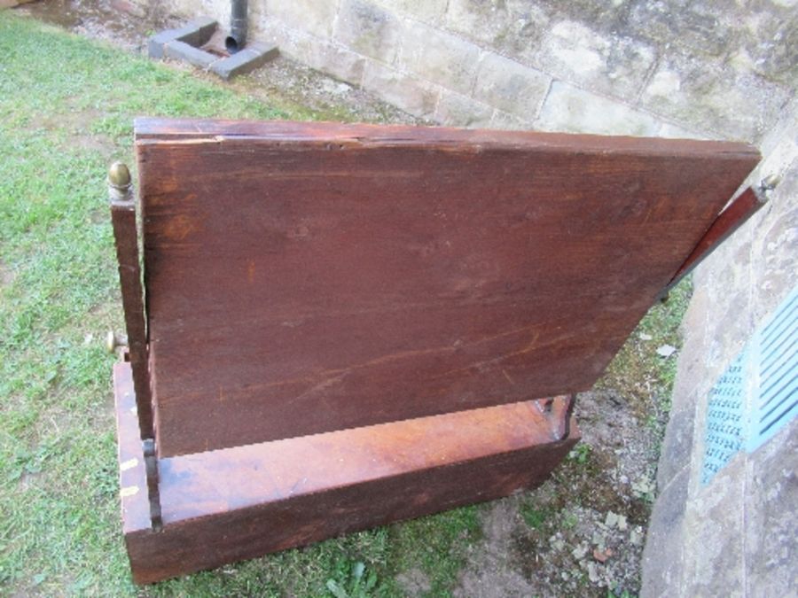 A large 19th century mahogany swing frame toilet mirror, the base fitted with two long central - Image 5 of 5