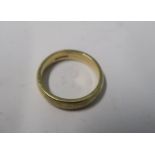 A plain 9 carat gold wedding ring, 4.3g gross